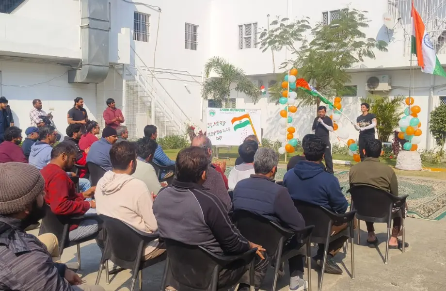 Republic Day celebration and flag hoisting at Sabrr Foundation Nasha Mukti Kendra